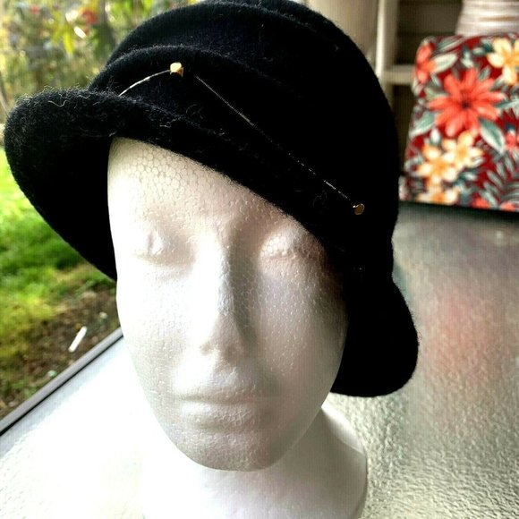 NWOT D&Y 100% wool black women's hat one size - Picture 3 of 7